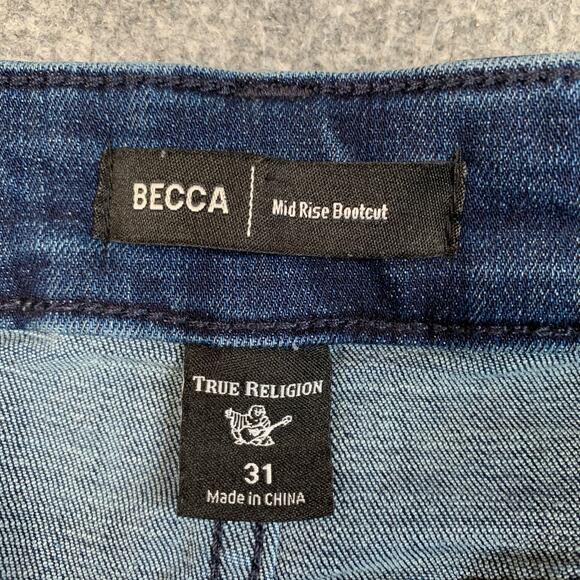 True Religion Jeans Womens 31 Denim Becca Mid Rise Bootcut Stretch 5 Pocket - Picture 5 of 10